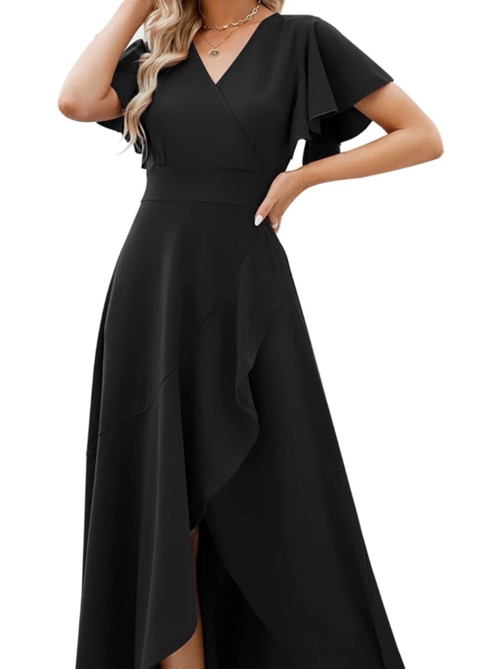 ZZV Long Black Formal Dress - Large